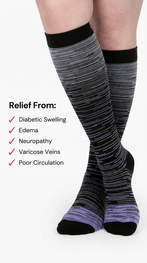 Aurelle Stripes Compression Socks