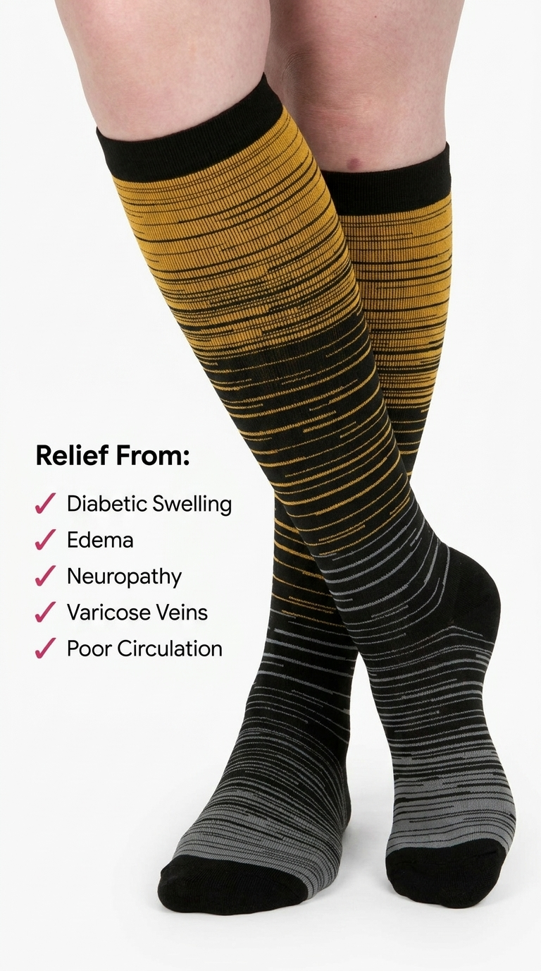 Aurelle Stripes Compression Socks