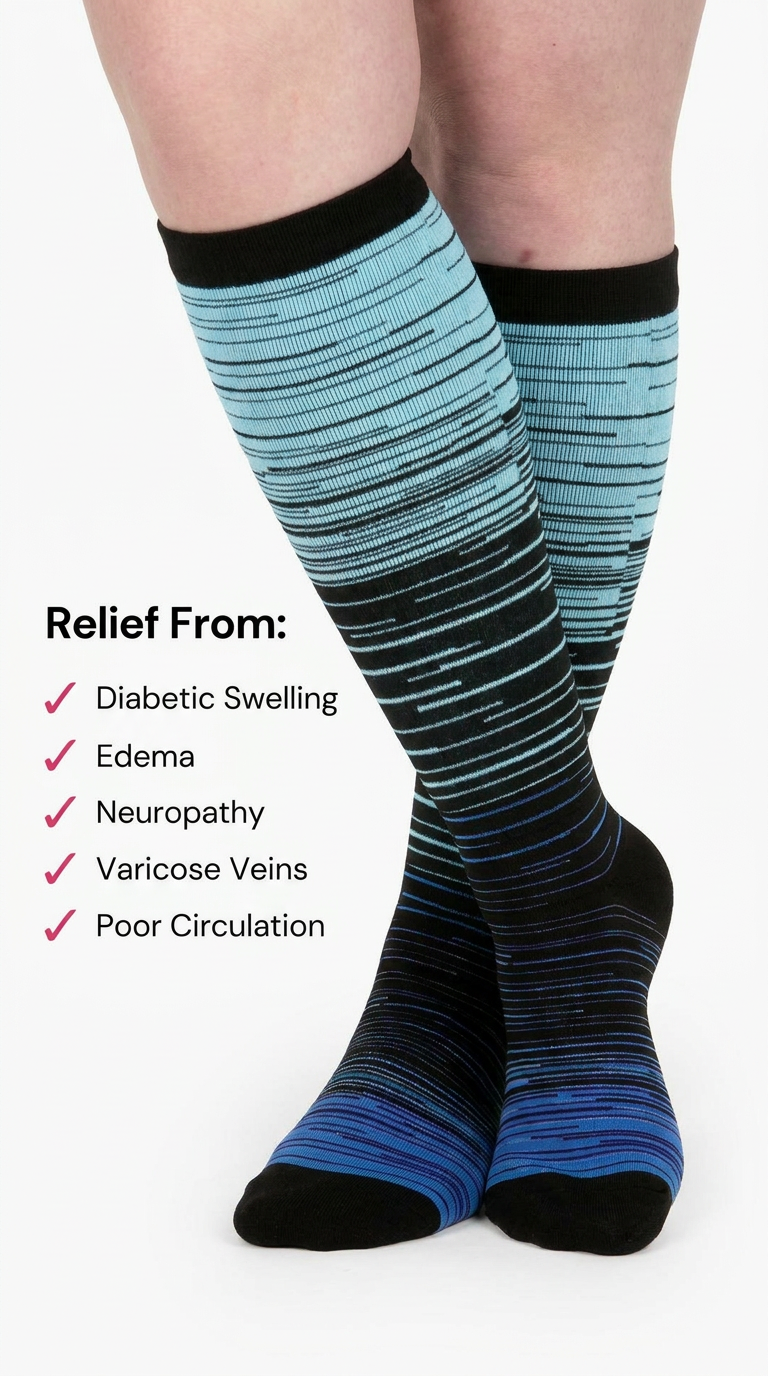 Aurelle Stripes Compression Socks