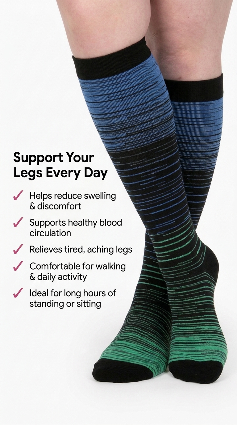 Aurelle Stripes Compression Socks